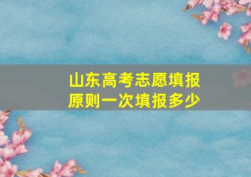 山东高考志愿填报原则一次填报多少