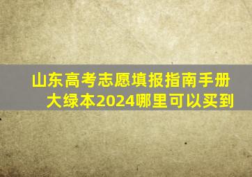 山东高考志愿填报指南手册大绿本2024哪里可以买到