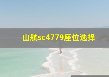 山航sc4779座位选择