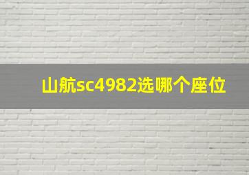 山航sc4982选哪个座位