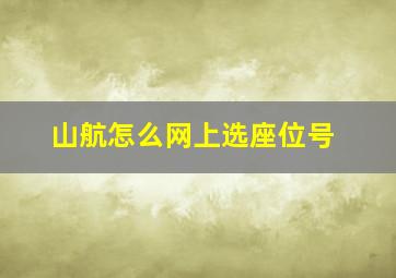 山航怎么网上选座位号