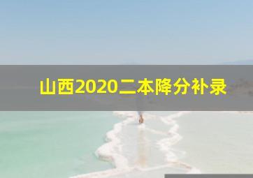 山西2020二本降分补录