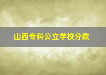 山西专科公立学校分数