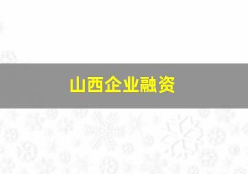 山西企业融资