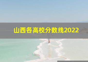 山西各高校分数线2022