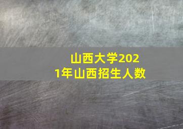 山西大学2021年山西招生人数