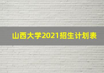 山西大学2021招生计划表