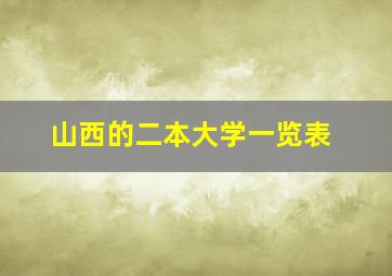 山西的二本大学一览表