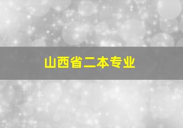 山西省二本专业