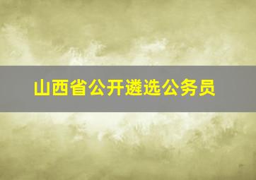 山西省公开遴选公务员