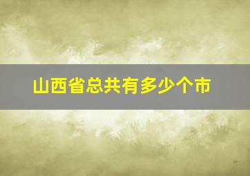 山西省总共有多少个市