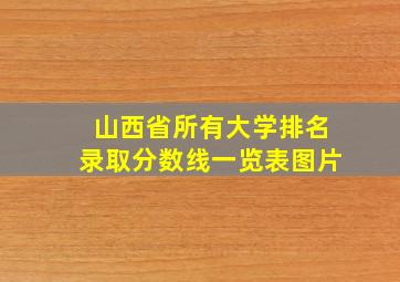 山西省所有大学排名录取分数线一览表图片