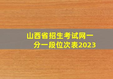 山西省招生考试网一分一段位次表2023