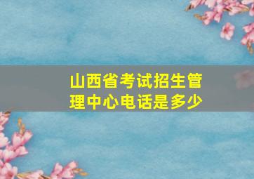 山西省考试招生管理中心电话是多少