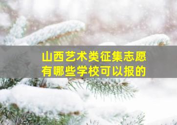 山西艺术类征集志愿有哪些学校可以报的