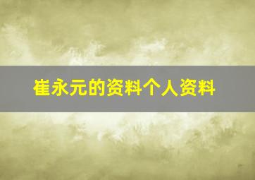 崔永元的资料个人资料