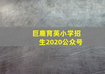 巨鹿育英小学招生2020公众号