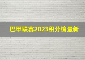 巴甲联赛2023积分榜最新