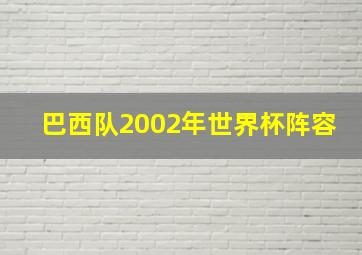 巴西队2002年世界杯阵容