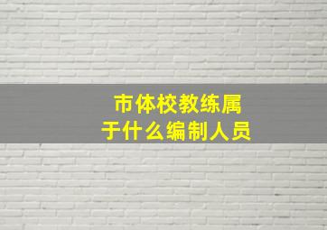 市体校教练属于什么编制人员