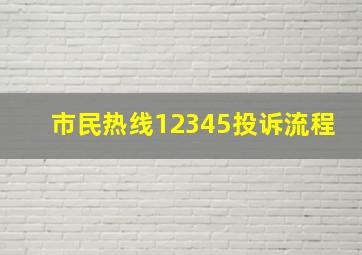 市民热线12345投诉流程