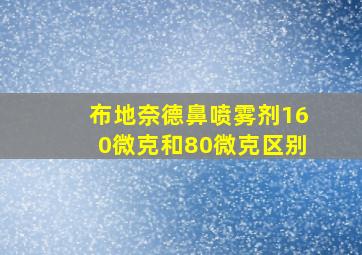 布地奈德鼻喷雾剂160微克和80微克区别