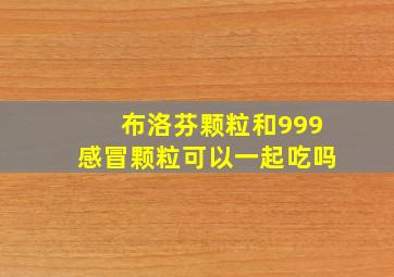 布洛芬颗粒和999感冒颗粒可以一起吃吗