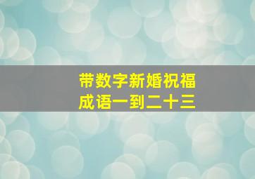 带数字新婚祝福成语一到二十三