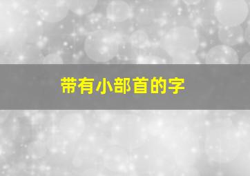 带有小部首的字