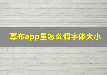 幕布app里怎么调字体大小