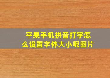 平果手机拼音打字怎么设置字体大小呢图片