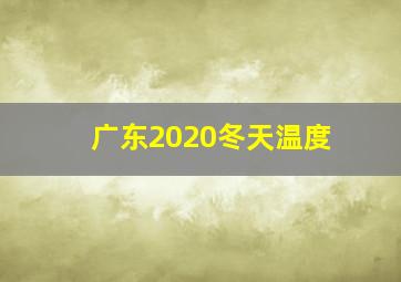 广东2020冬天温度