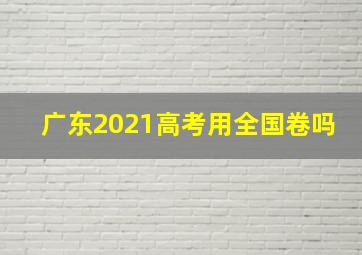 广东2021高考用全国卷吗