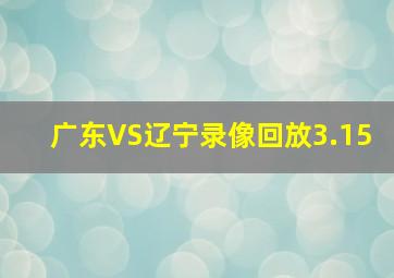 广东VS辽宁录像回放3.15