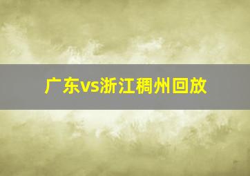 广东vs浙江稠州回放