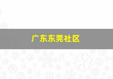 广东东莞社区