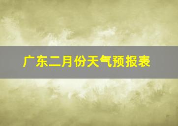 广东二月份天气预报表