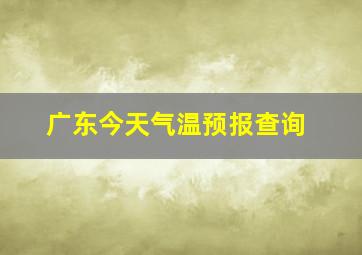 广东今天气温预报查询