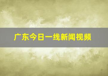 广东今日一线新闻视频