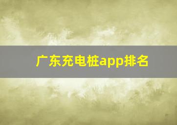 广东充电桩app排名