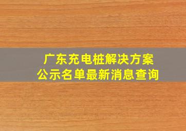 广东充电桩解决方案公示名单最新消息查询