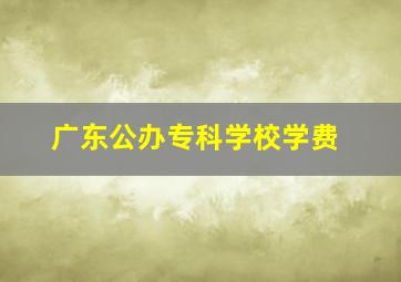 广东公办专科学校学费