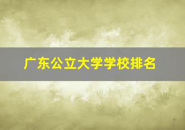 广东公立大学学校排名