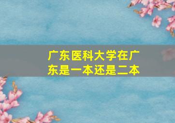 广东医科大学在广东是一本还是二本