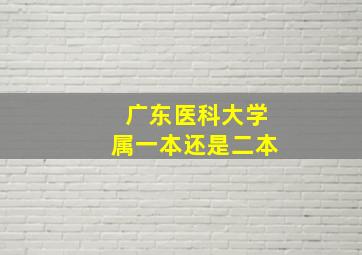 广东医科大学属一本还是二本