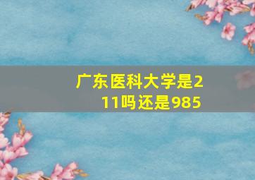 广东医科大学是211吗还是985