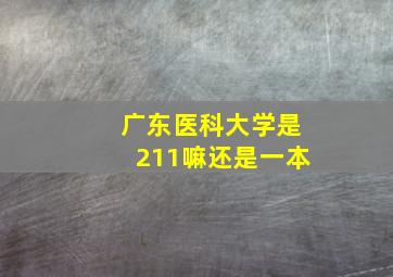 广东医科大学是211嘛还是一本