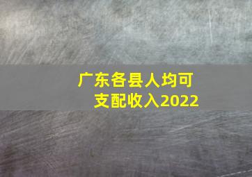 广东各县人均可支配收入2022