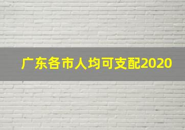 广东各市人均可支配2020