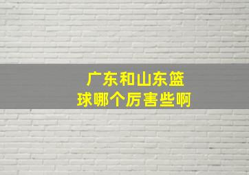 广东和山东篮球哪个厉害些啊